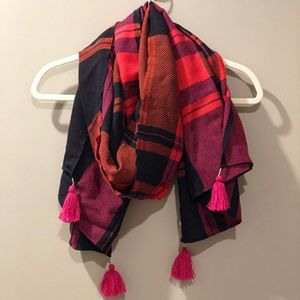 Talbots Plaid Scarf with Tassles